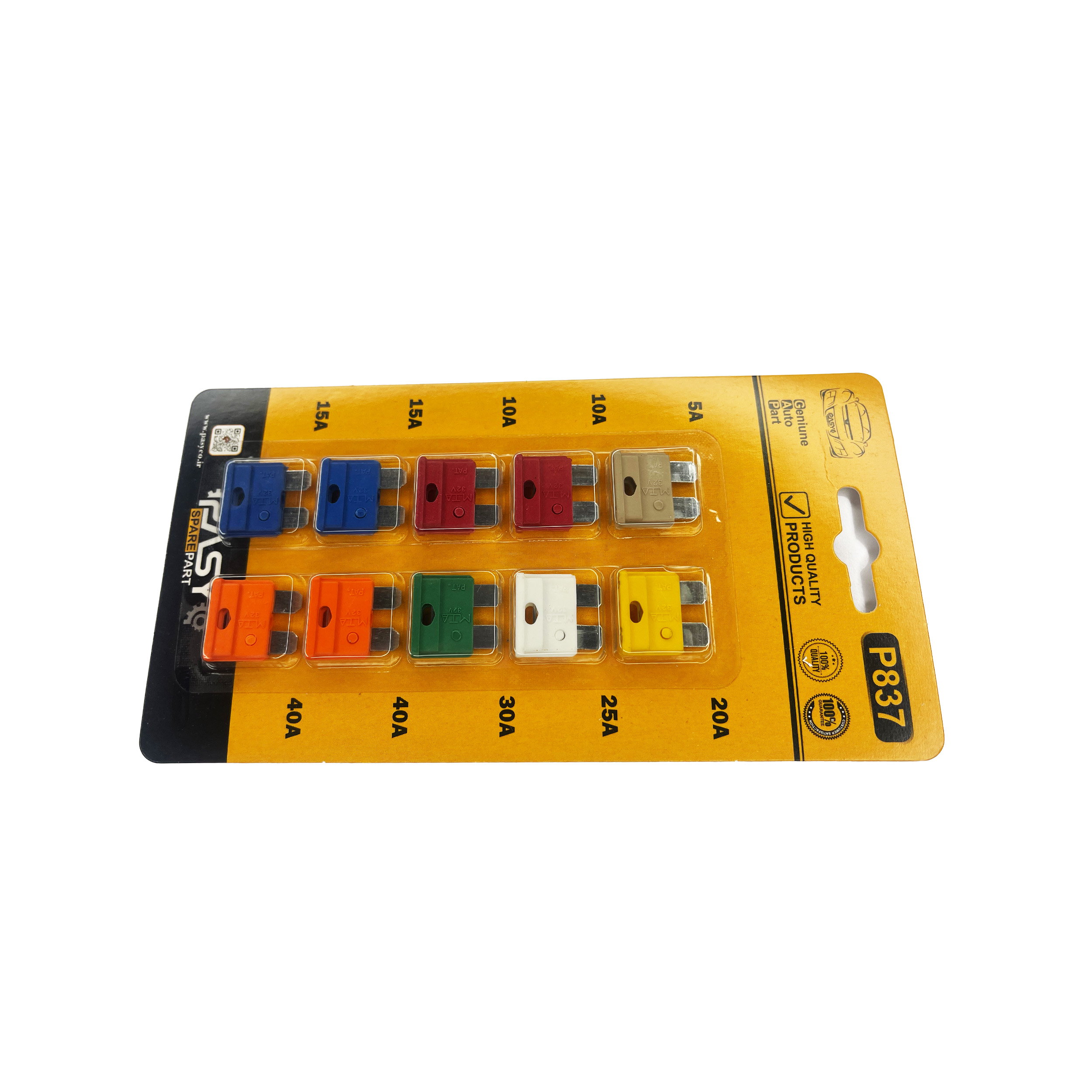 فیوز دو شاخه کارتی پاسیکو مدل P837 بسته 10 عددی | گارانتی اصالت و سلامت فیزیکی کالا فیوز دو شاخه کارتی پاسیکو مدل P837 بسته 10 عددی | گارانتی اصالت و سلامت فیزیکی کالا